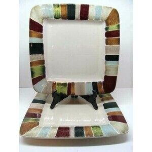 Tabletops Lifestyles Jentry  11" Square Dinner Plates set of 2